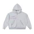 Fleeced Full-Zip Boxy Hoodie funny zip it womans girls