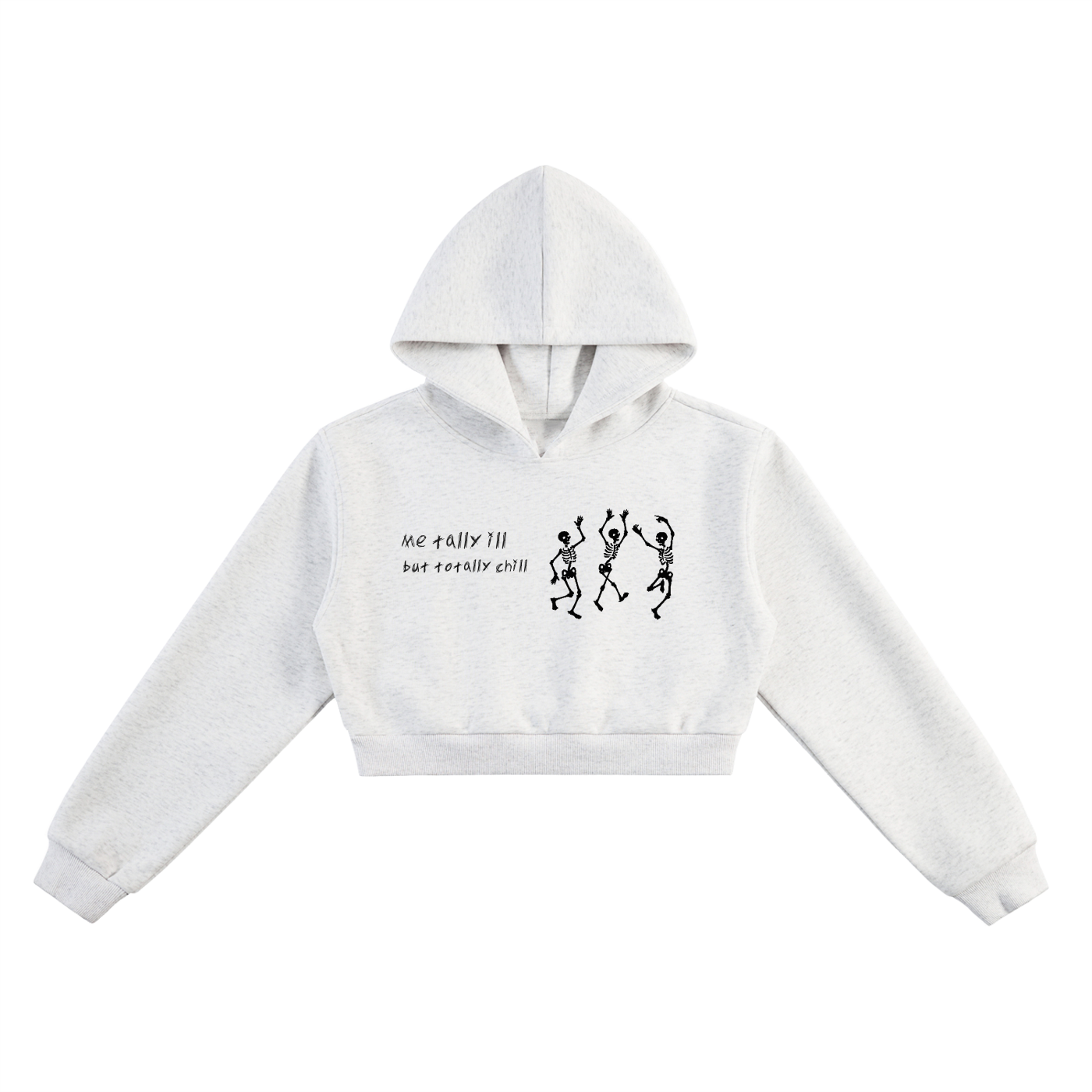 Essential Cropped Hoodie mentally ill but totally chill funny hoodie