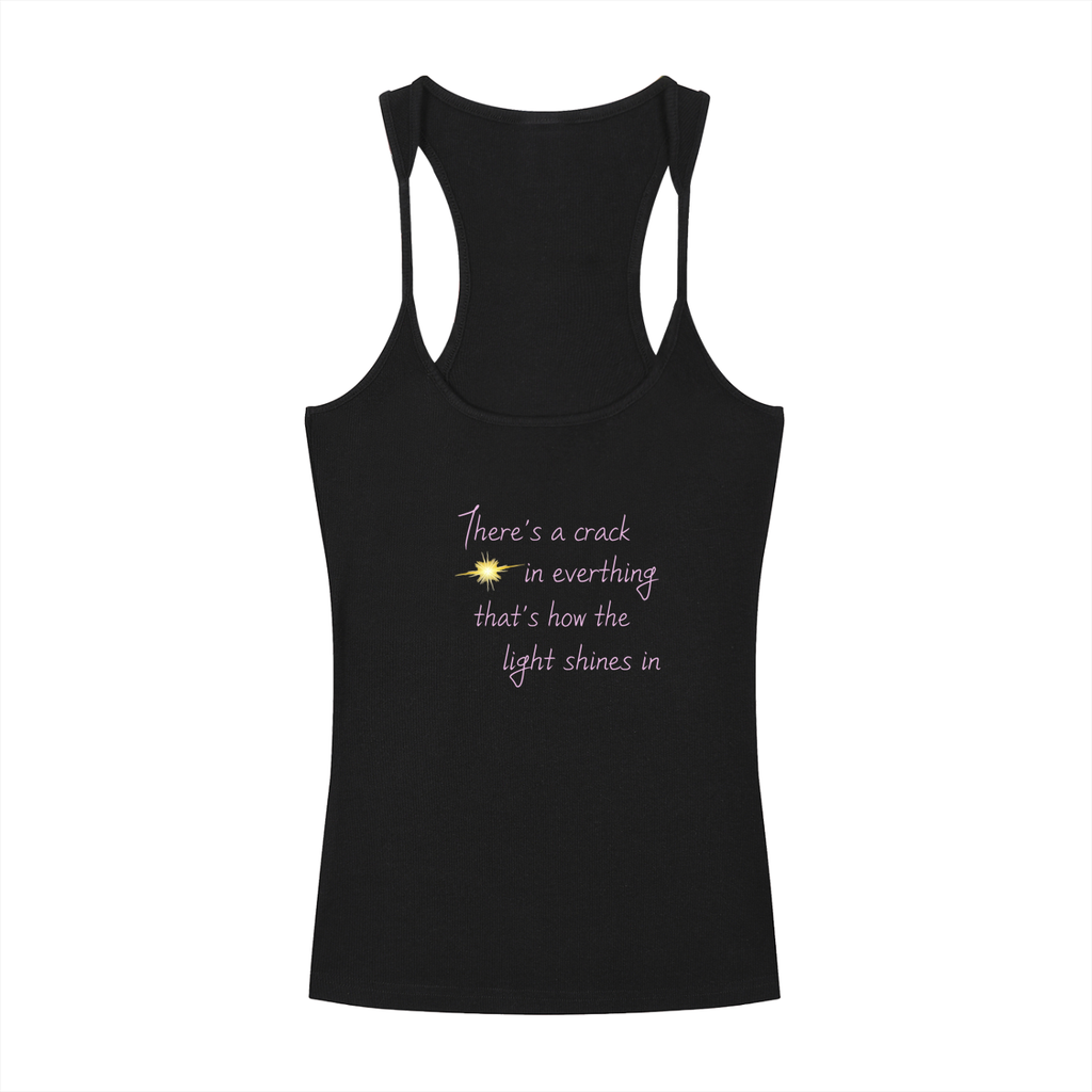Slim Fit Ribbed Racerback Tank Top Everything has a crack