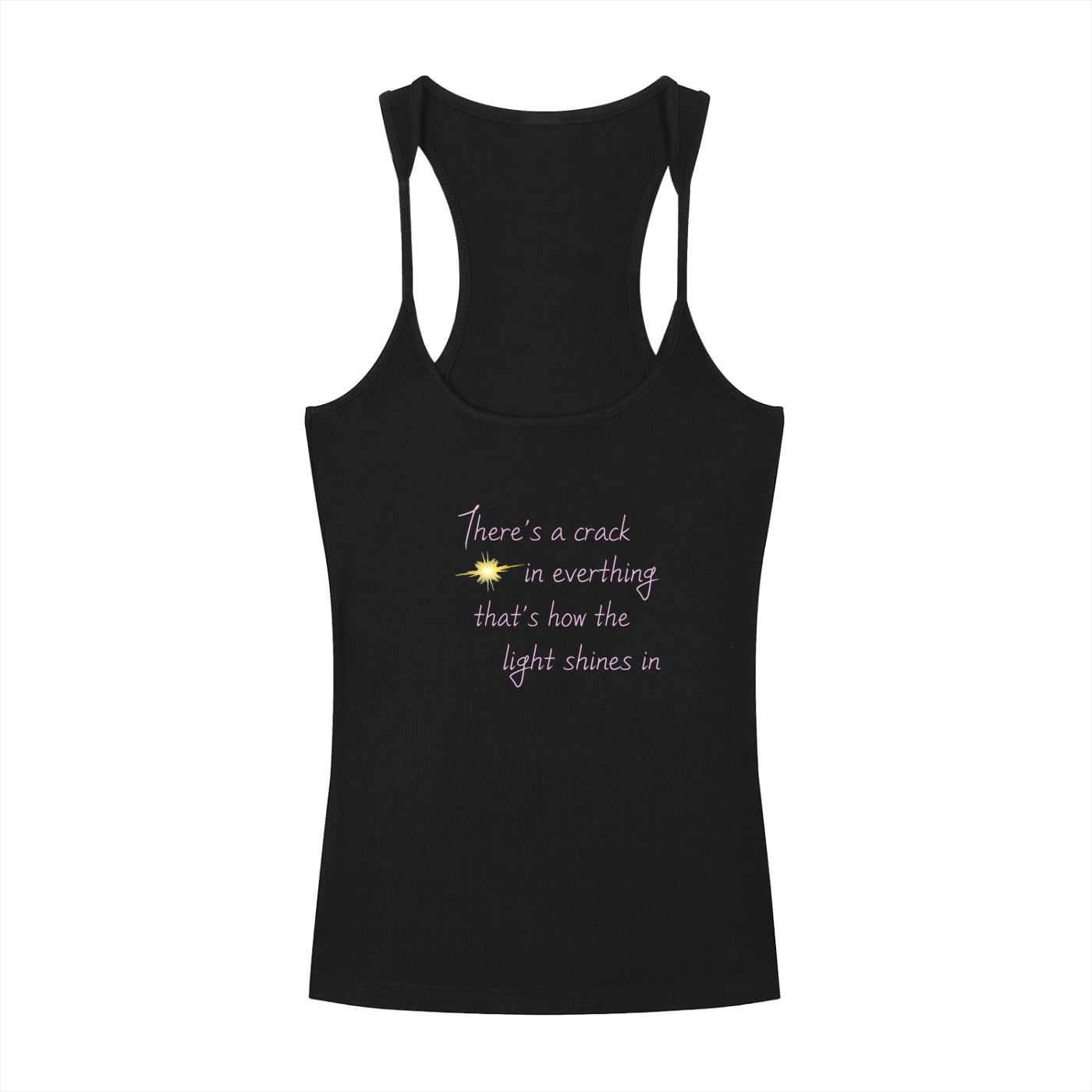 Slim Fit Ribbed Racerback Tank Top Everything has a crack