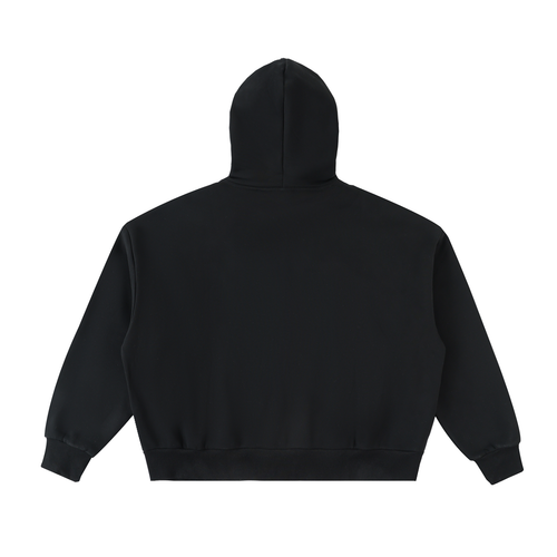 Fleeced Full-Zip Boxy Hoodie funny zip it womans girls